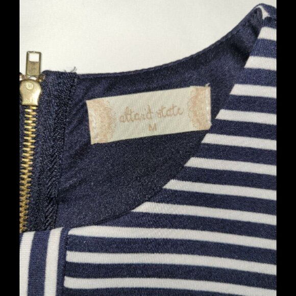 Altar'd State Navy and White Beachy Nautical Striped Dress Size Medium - Picture 4 of 5